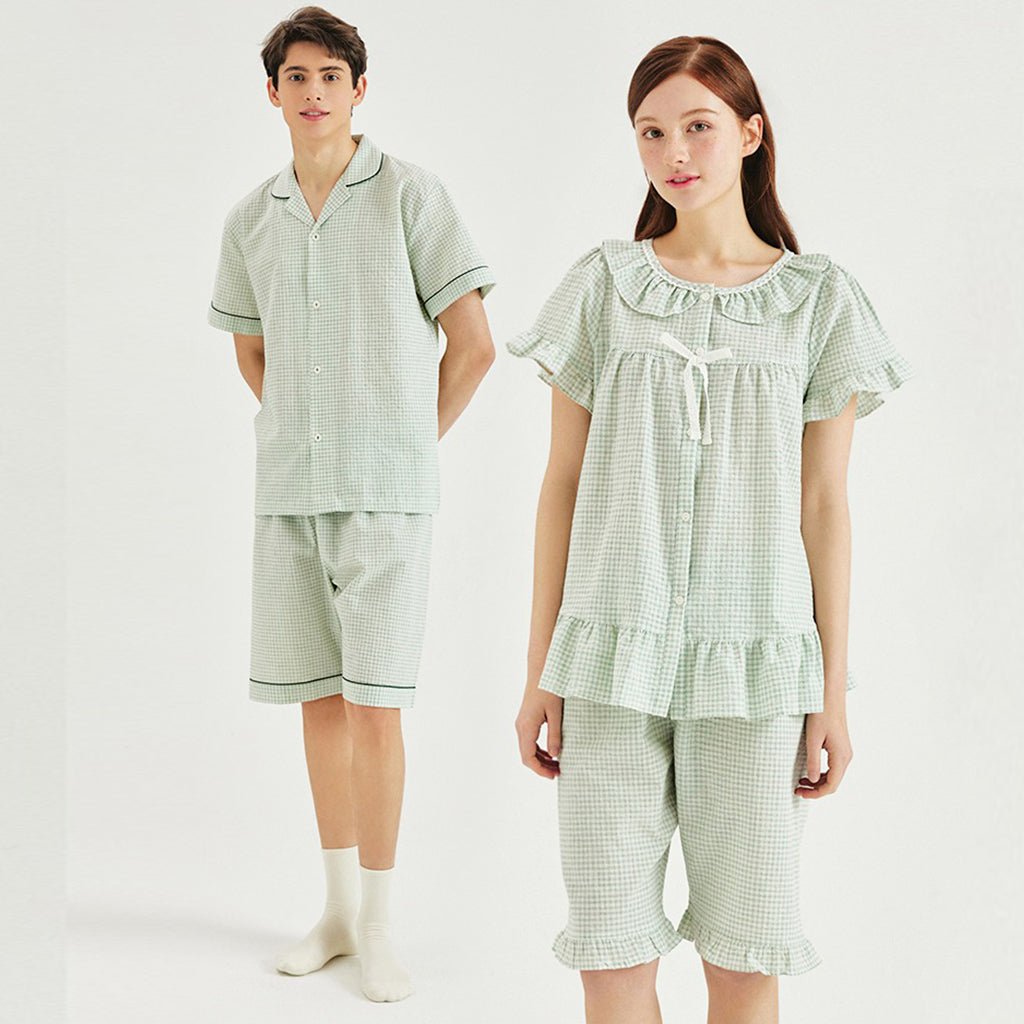 Plaid Sleepwear Couple Set [Mint]