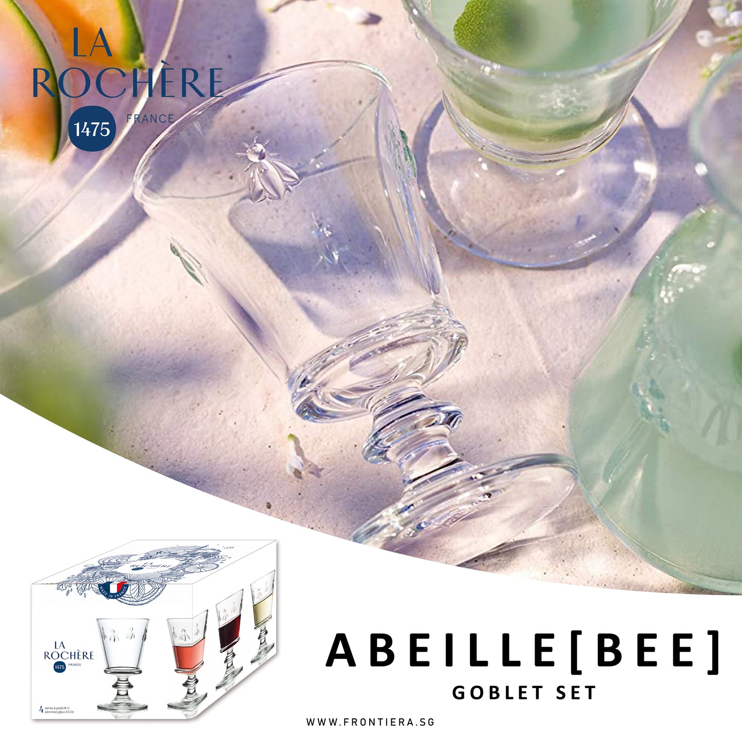 Abeille Bee Goblet Set 240ml [Set of 4]