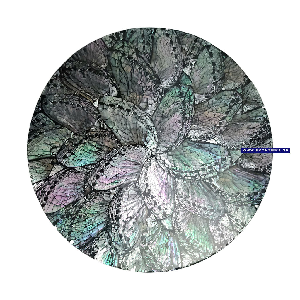 Black Abalone Shell Inlayed 30cm Round Placemats/Tablemats