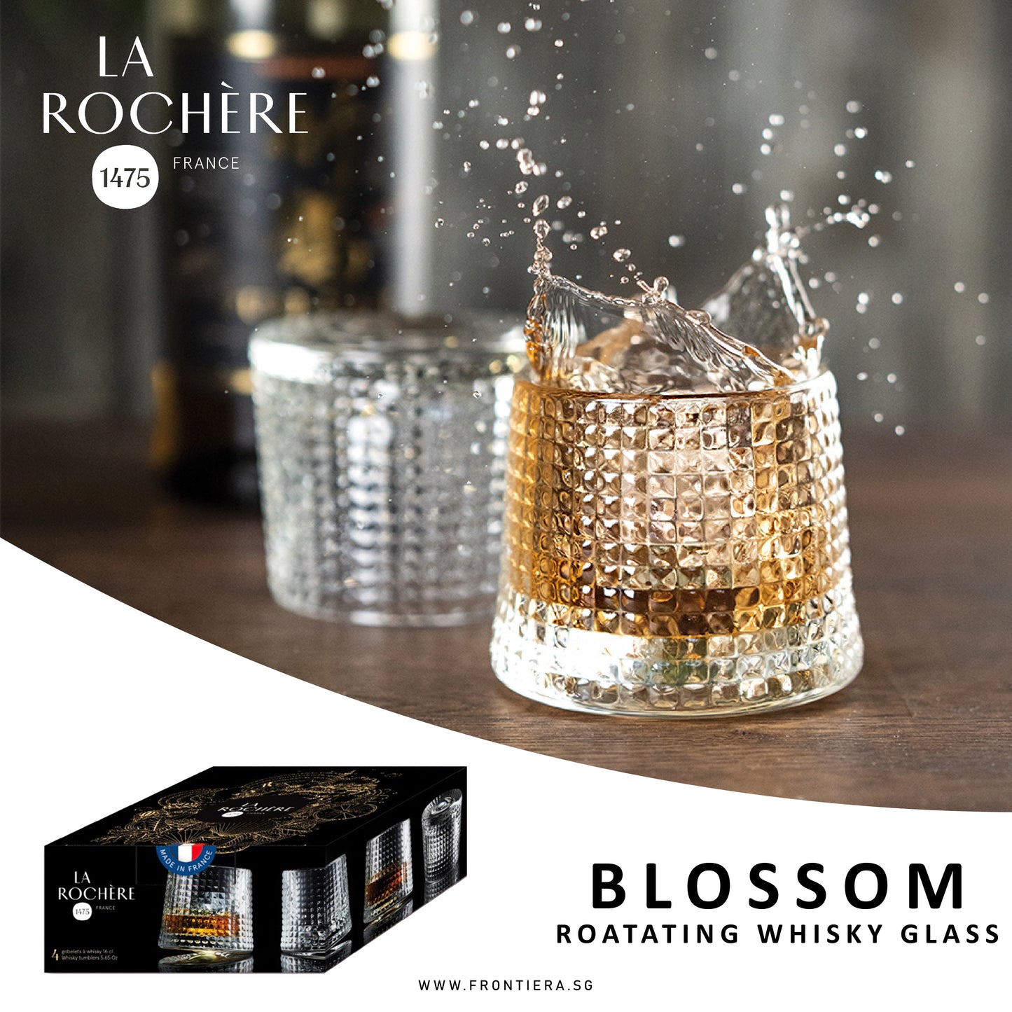 Blossom Rotating Whisky Glass [Set of 4]