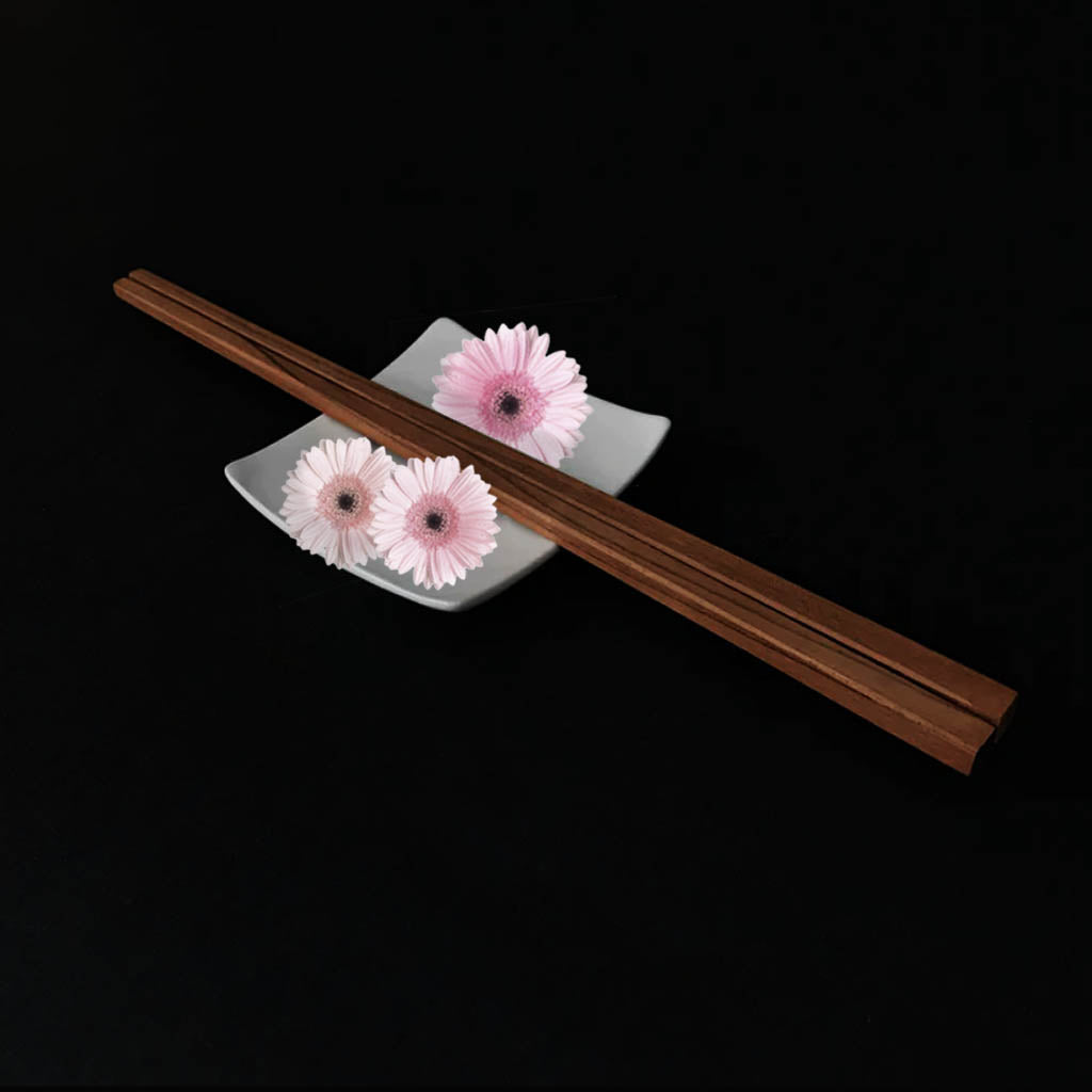 Natural Wooden Chopstick [𝗦𝗲𝘁 𝗼𝗳 𝟮 𝗣𝗮𝗶𝗿𝘀] 2-Types