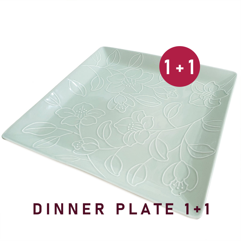 Refreshing Square Dinner/Sharing Plate 280mm (Mint Color)𝟭 𝗣𝗹𝘂𝘀 𝟭