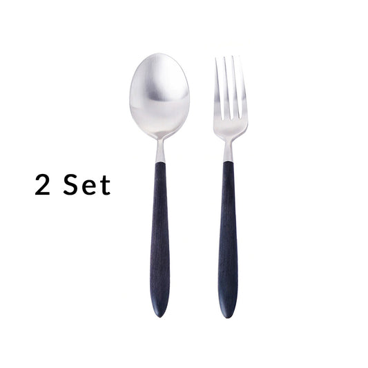 Epic Black Dessert Fork & Spoon [2 Set]