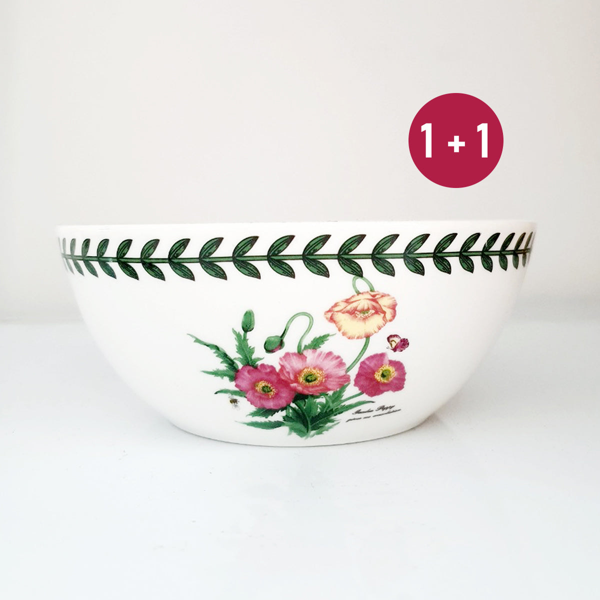 1+1 [Bone China] Floral Garden Ceramic Soup Bowl 143mm (2P)