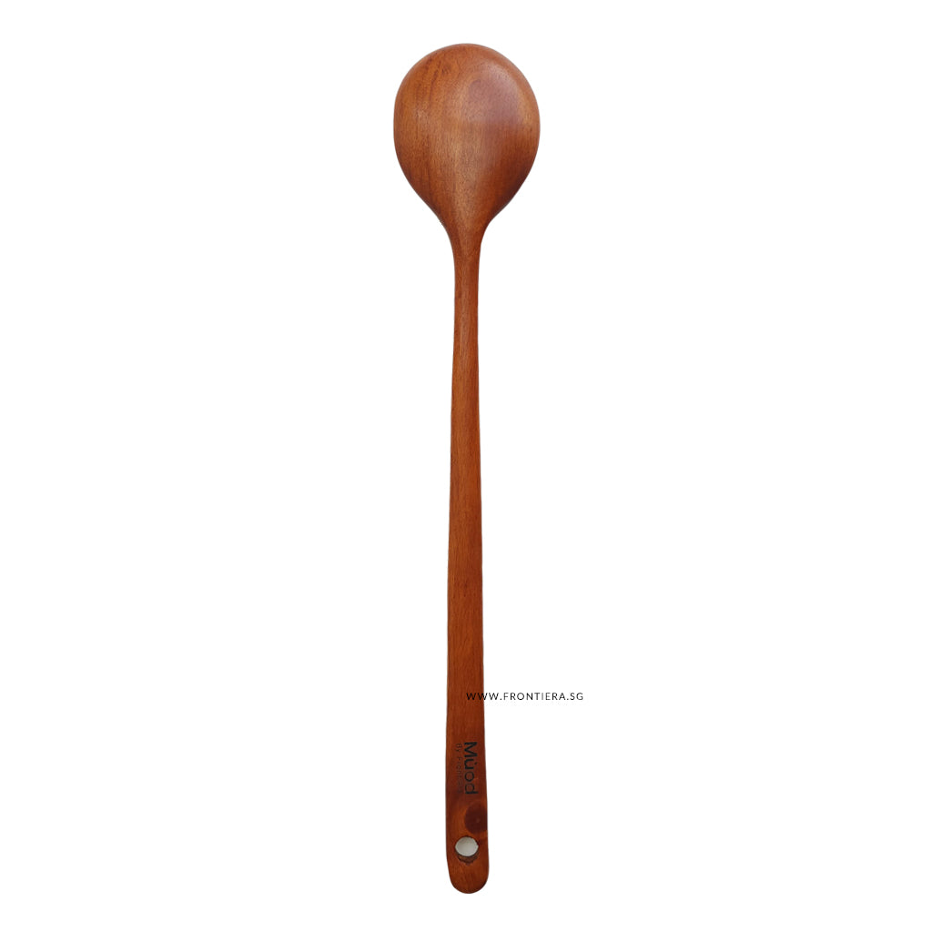 Natural Ottchil Lacquer Wooden Multi Purpose Round Long Spoon 340mm