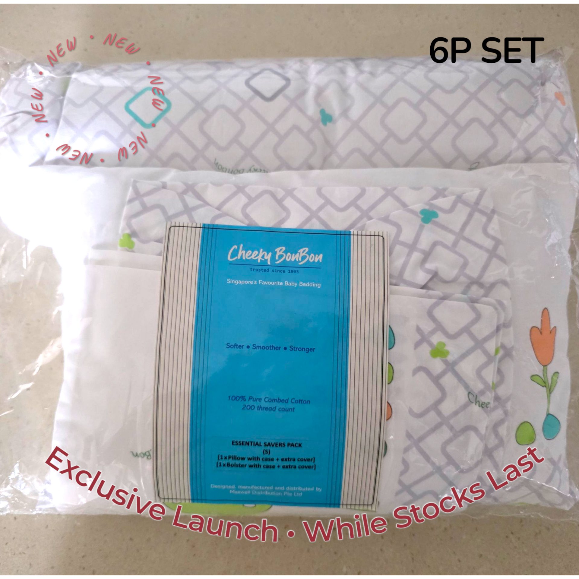 Cheeky Bon Bon Baby Bedding 6P Set – Special Offer (Pillow + Bolster +  Extra Covers) S,LL,J Sizes
