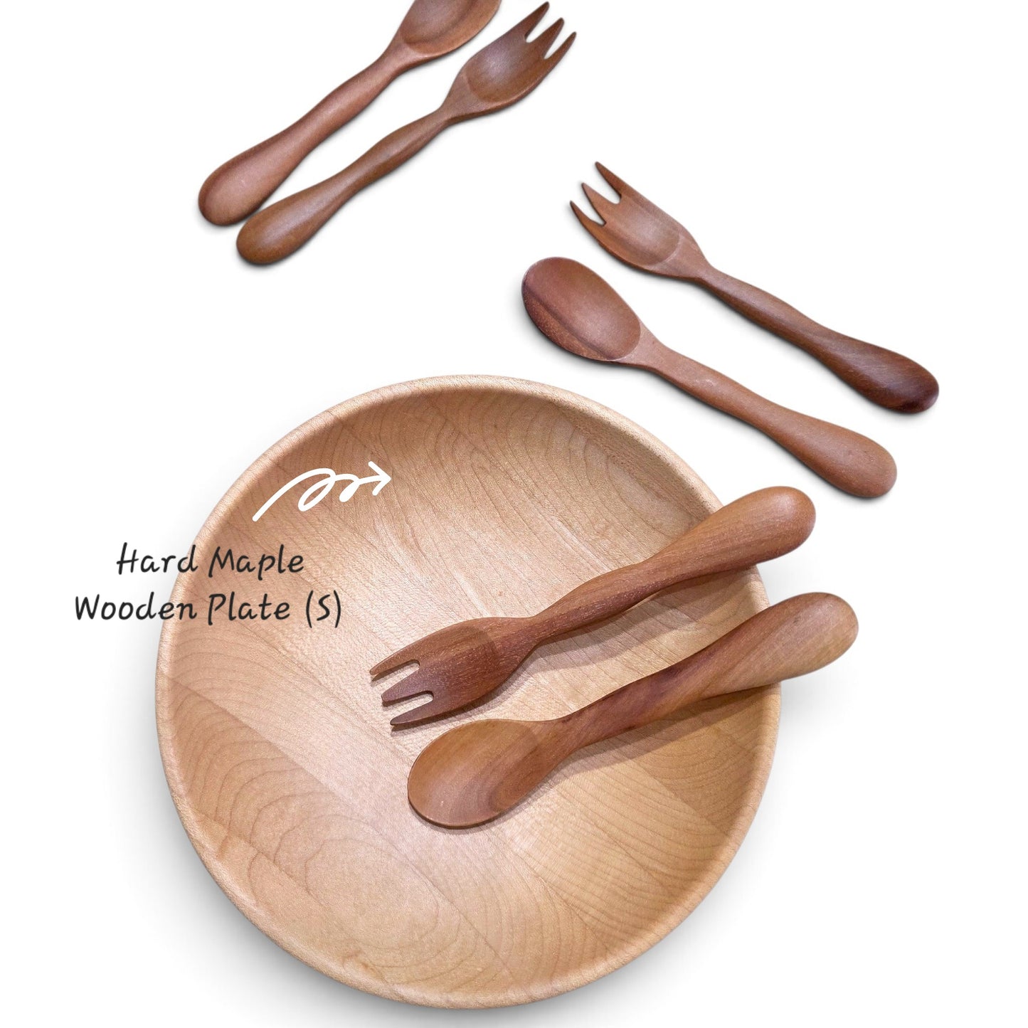 Hardwood Baby Spoon & Fork Set
