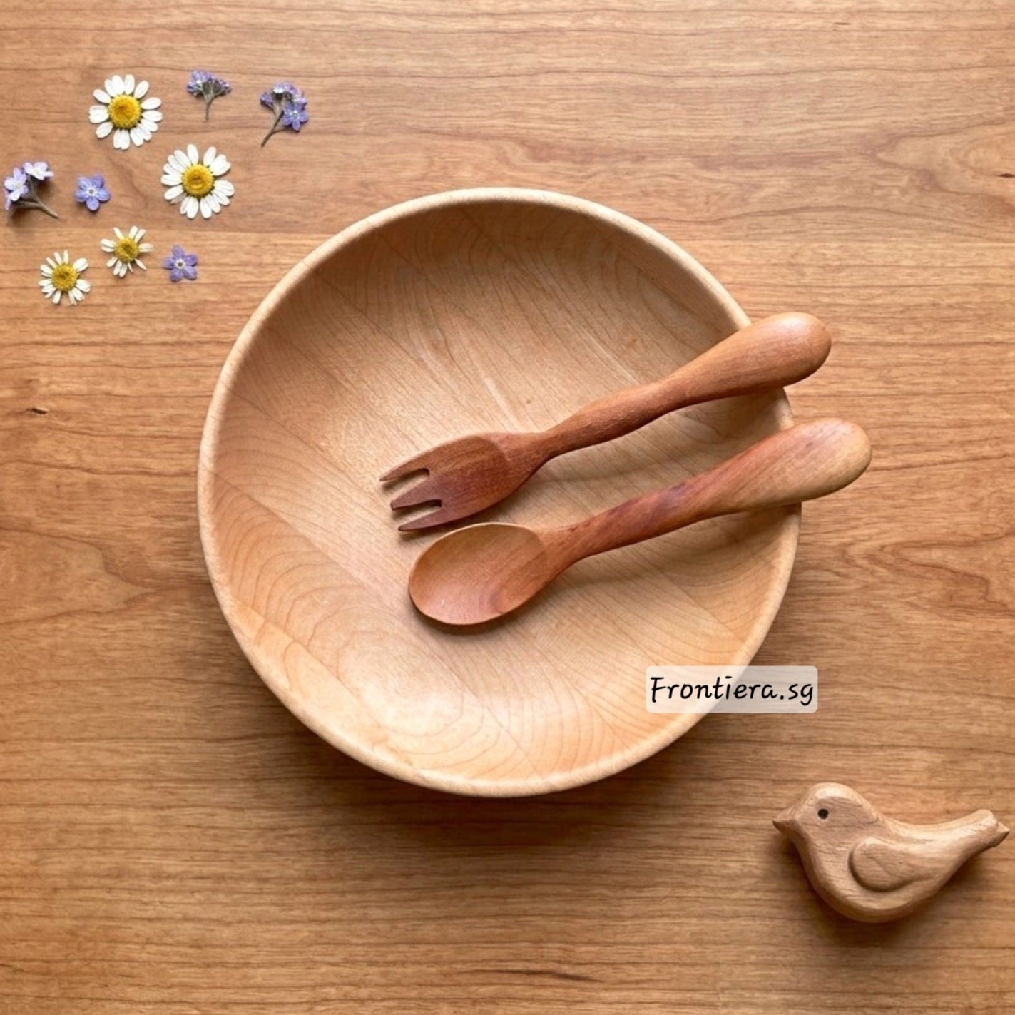 Hardwood Baby Spoon & Fork Set