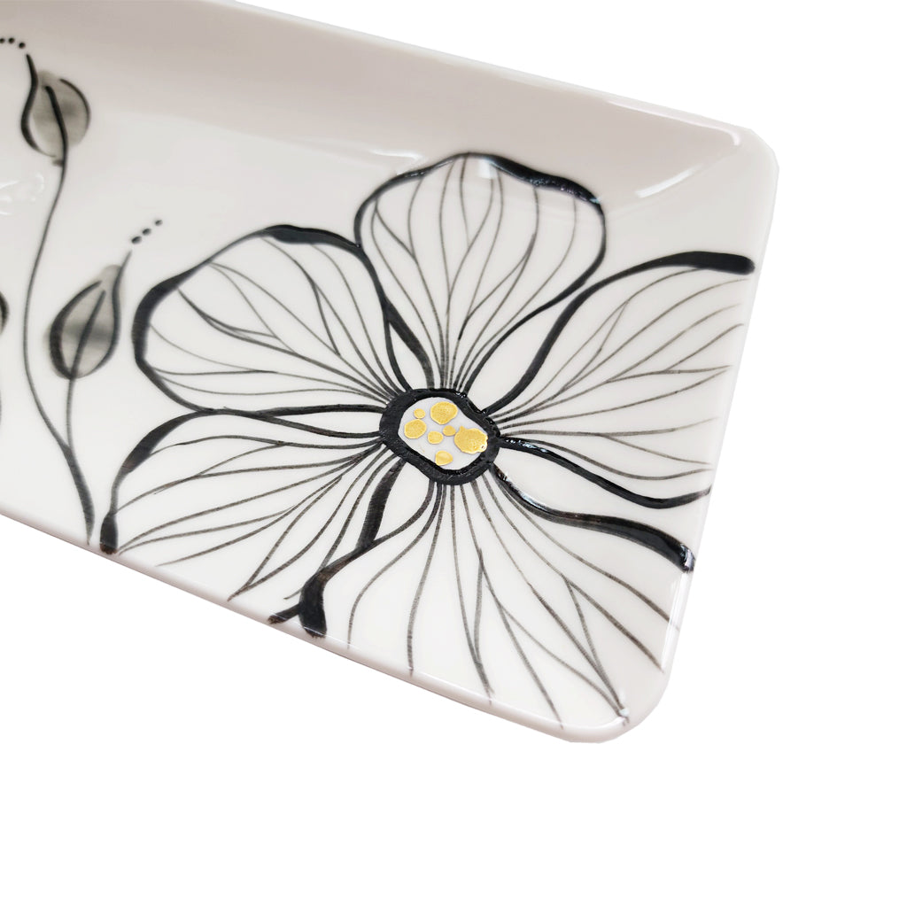 Golden Elegance Rectangular Plate 280mm