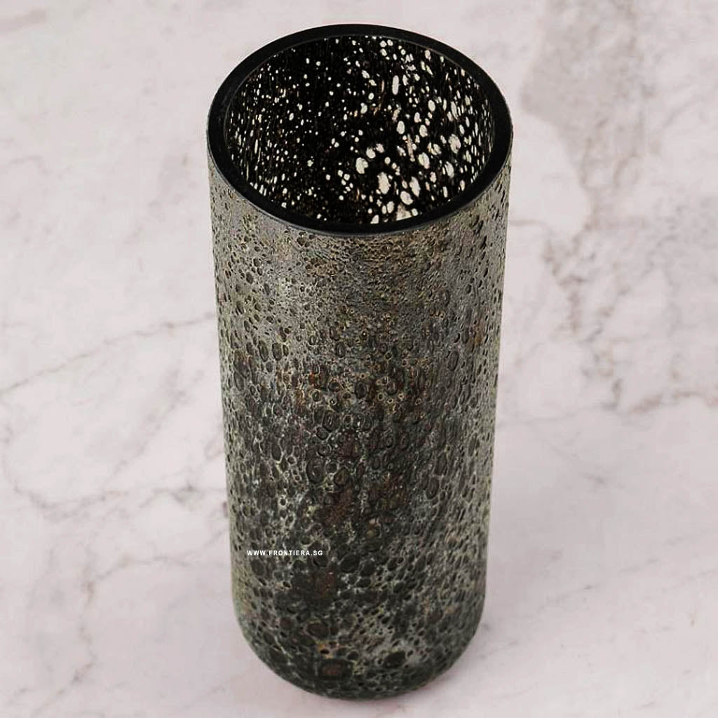 Cratere Space-black Mouth-blown High Vase