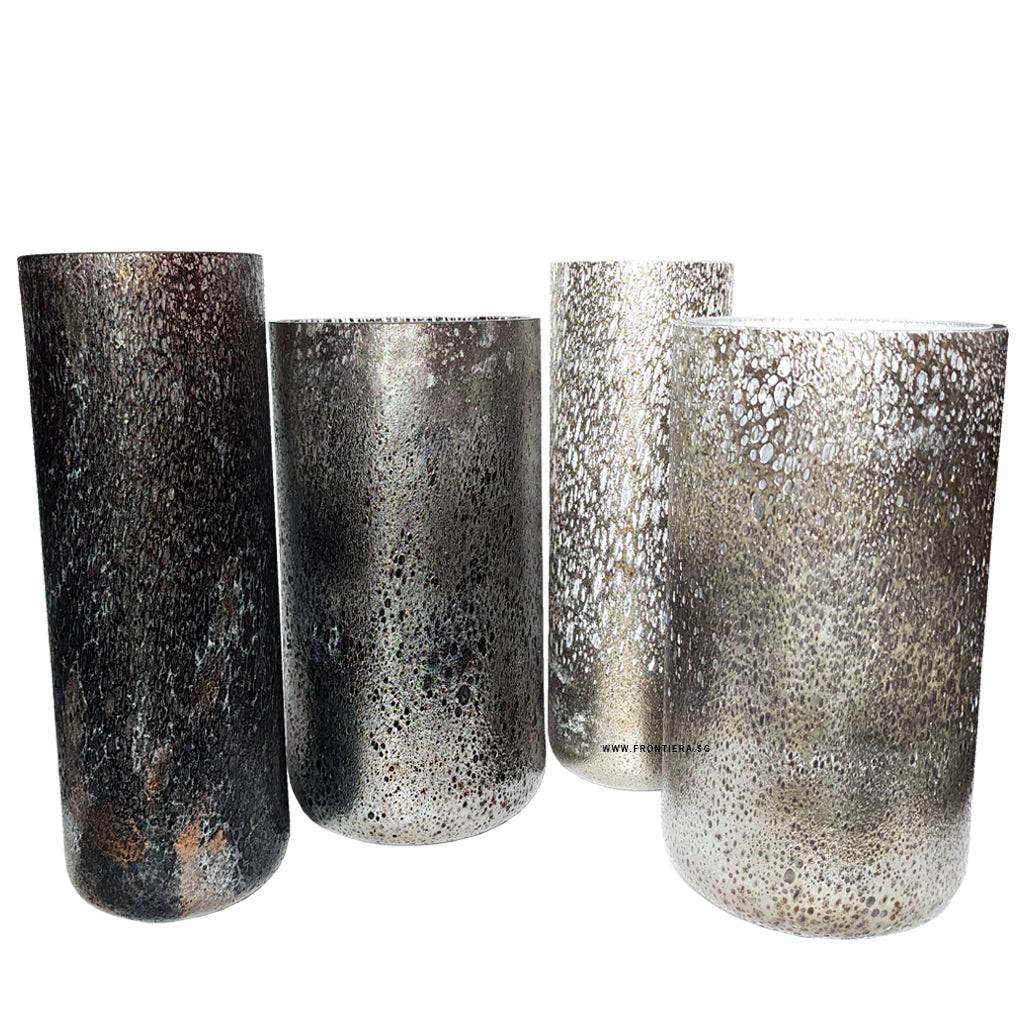 Cratere Space-black Mouth-blown Medium Vase