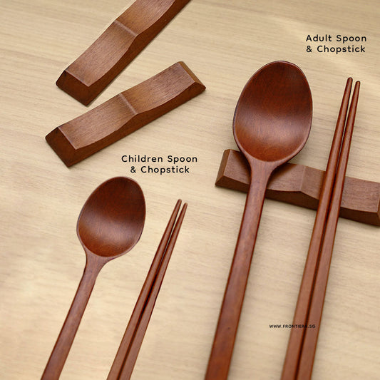 Ottchil Children Wooden Spoon & Chopstick + Custome Engraving (Optional)