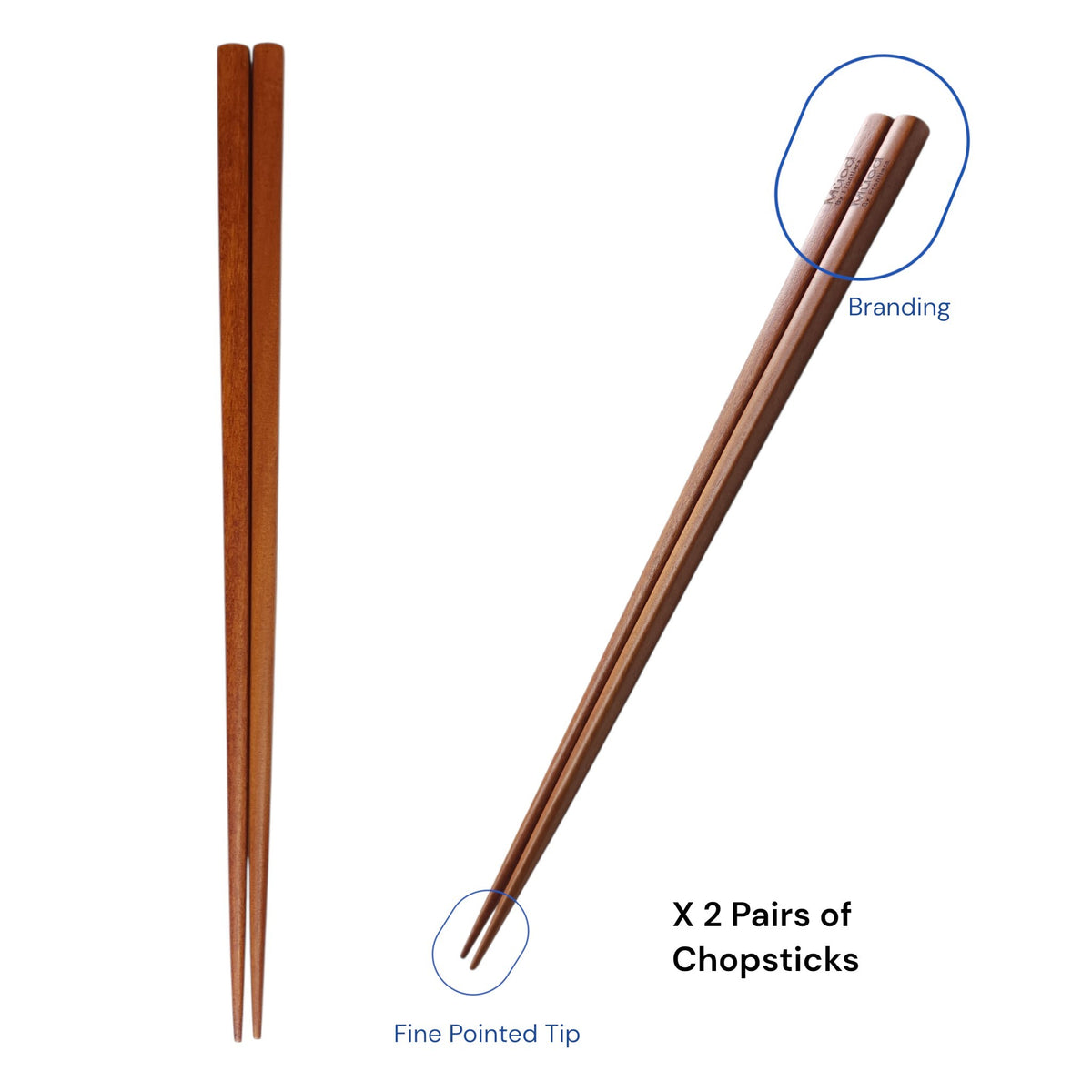 Natural Ottchil Lacqured Adult Wooden Spoon & Chopstick 235mm + Custome Engraving (Optional)