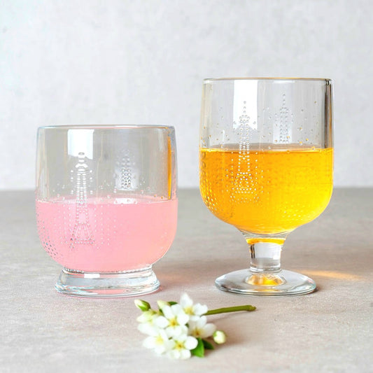 Parisienne Eiffel Tower Tumbler Glass & Goblet Glass 8Pcs