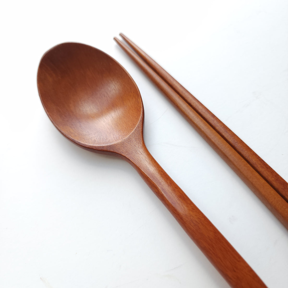 Natural Ottchil Lacqured Adult Wooden Spoon & Chopstick 235mm + Custome Engraving (Optional)