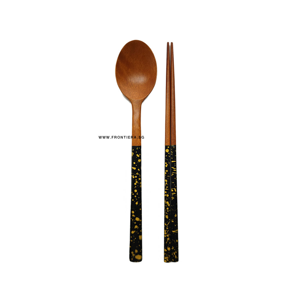 (Buy 4, Get 2 Free) Ottchil Galaxi Wooden Spoon & Chopstick (Classic Black)