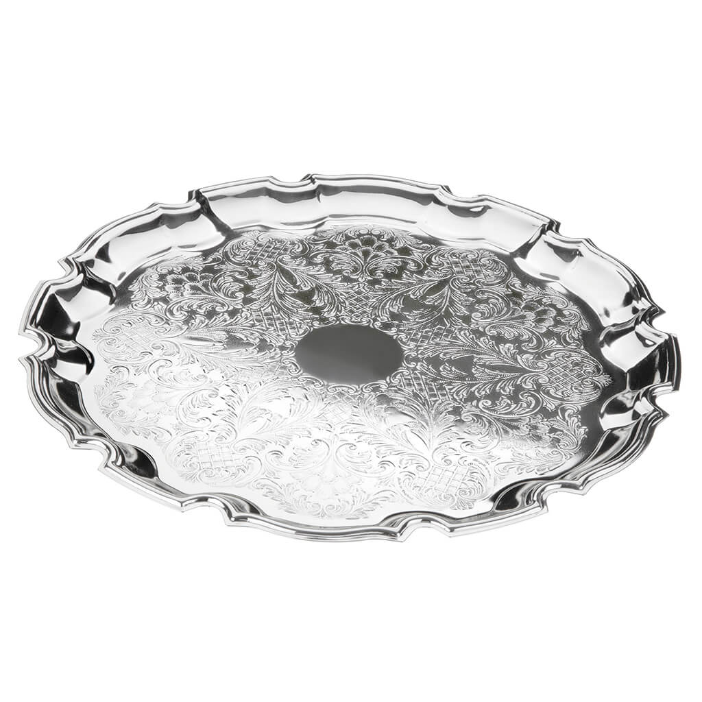 [England Silverware] Elegant (Large) Chippendale Tray 315mm