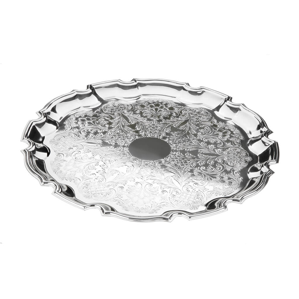 [England Silverware] Elegant (Medium) Chippendale Tray 240mm