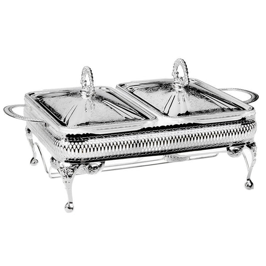 [England Silverware] Double Casserole Lid with Warmers [𝗦𝗢𝗟𝗗 𝗢𝗨𝗧]
