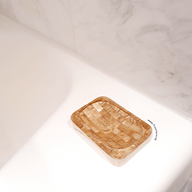 Seashells Square Soap Dish Gold 1