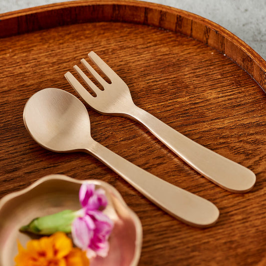 Bangjja Yugi Roda Baby [Fork 1p & Spoon 1p] 2P Cutlery Set + Custome Engraving (Optional)