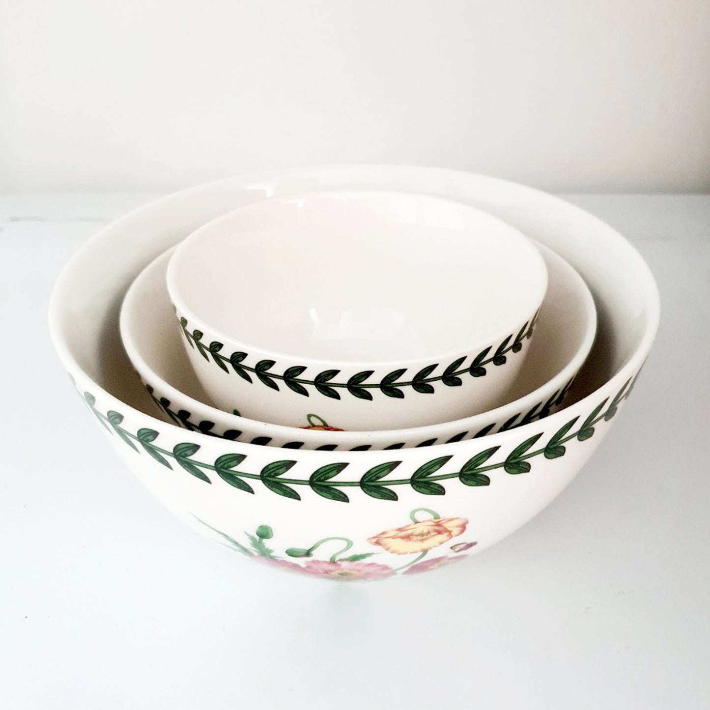 1+1 [Bone China] Floral Garden Ceramic Noodle Bowl 177mm (2P)