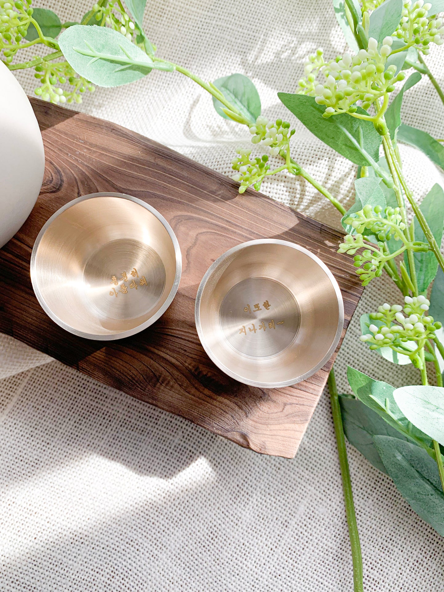 Bangjja Yugi 2P Tea/Sake/Soju Cup Set [Angle] + Custome Engraving (Optional)
