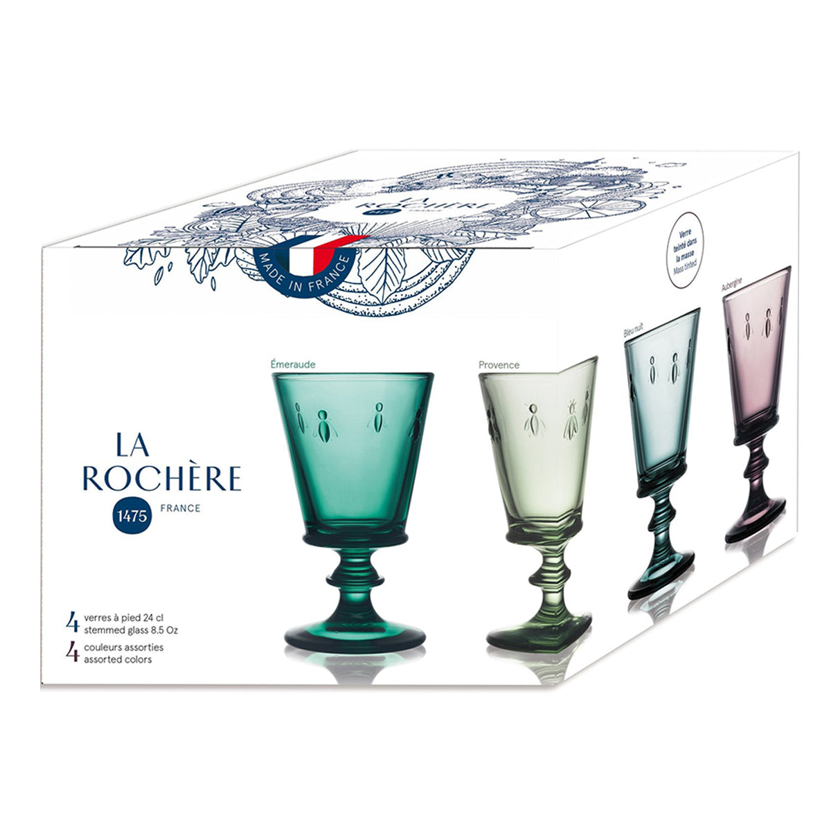 Abeille Bee 4 Assorted Colours Goblet [Set of 4]