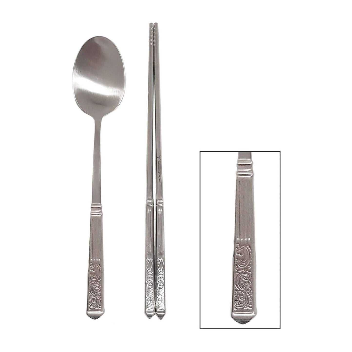 Baroque Oriental (Long Pattern, Satin) Spoon / Chopsticks