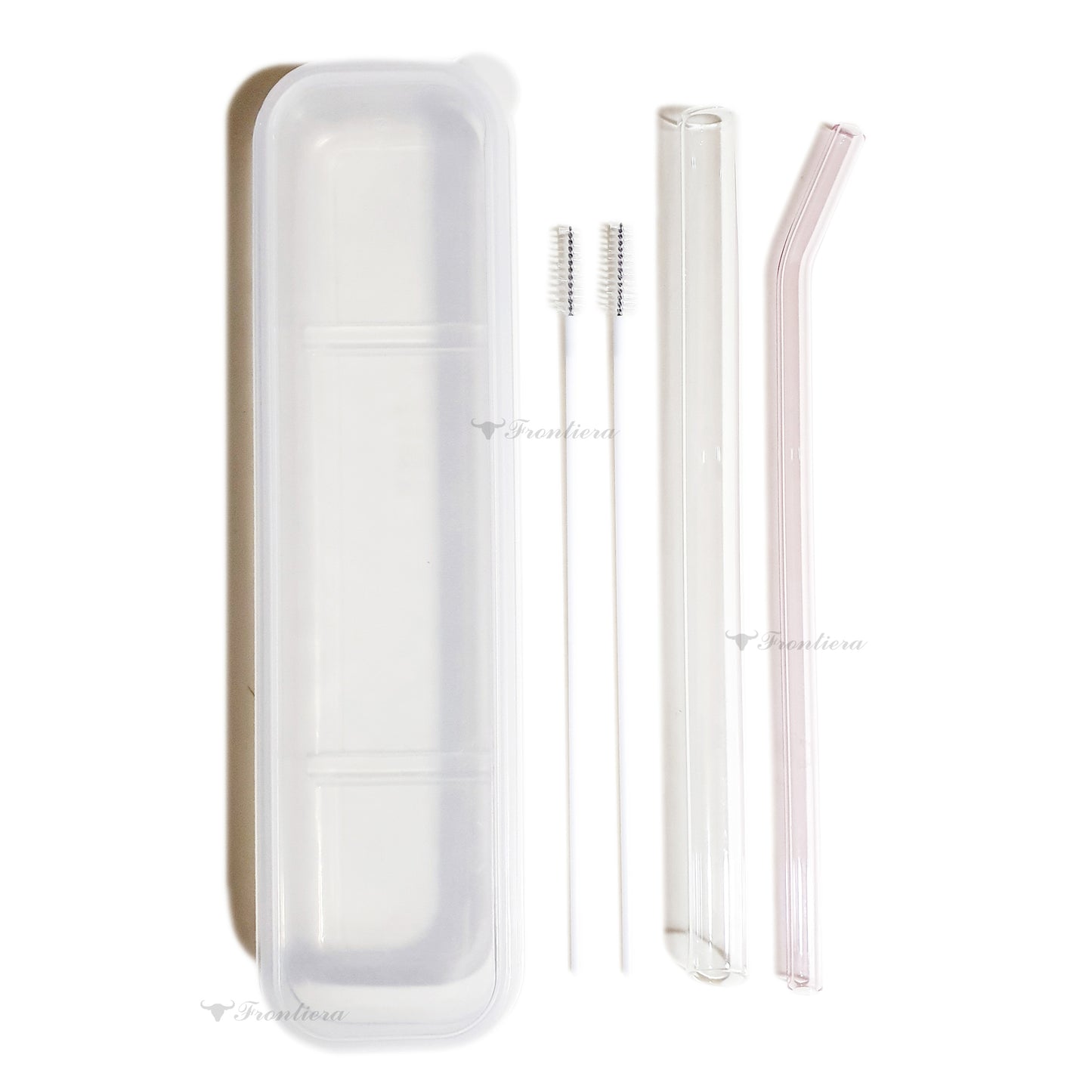 Eco Friendly Glass Straw Set (Pink)