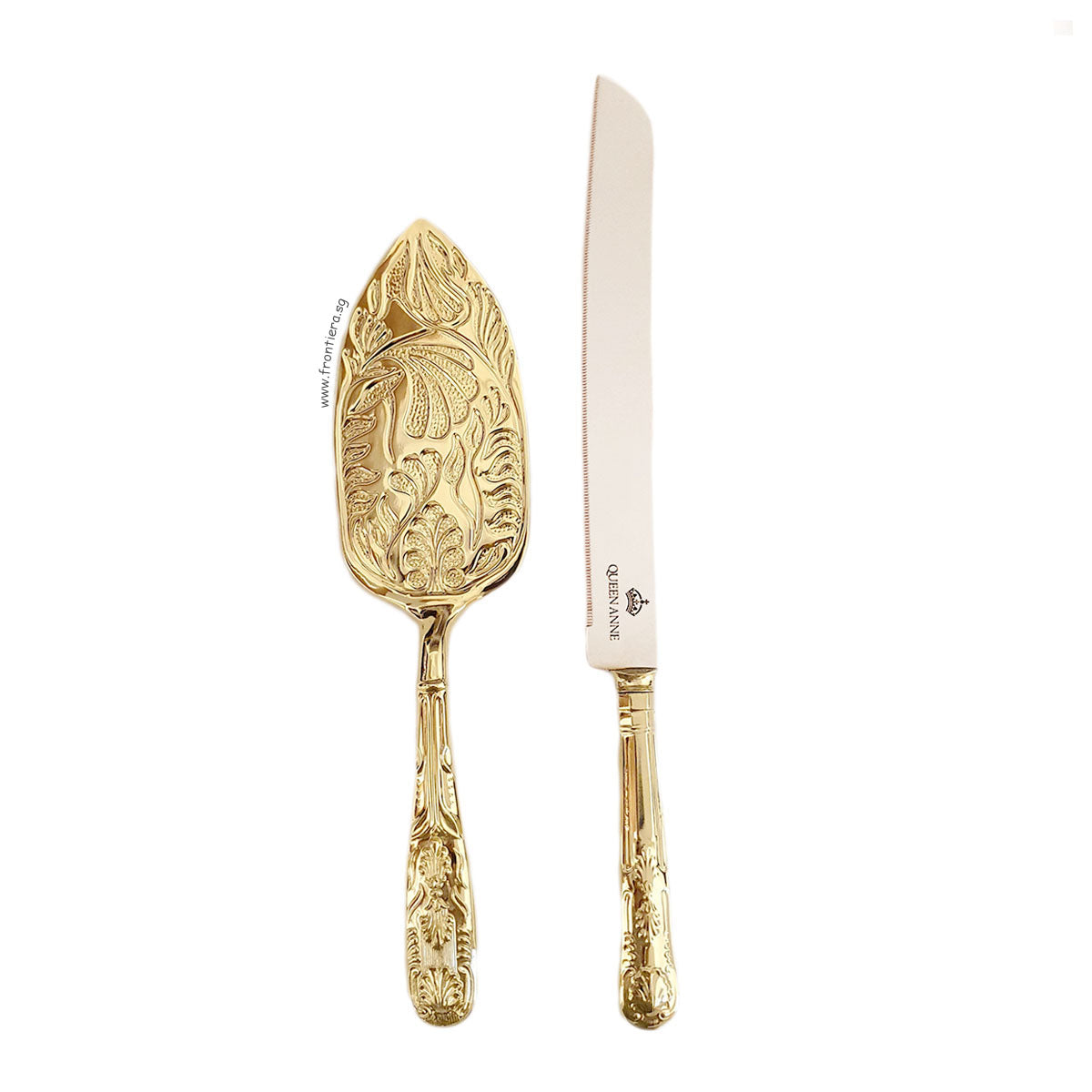 [England Silverware] Gold Plated Cake Server & Bridal Knife Set [𝗦𝗢𝗟𝗗