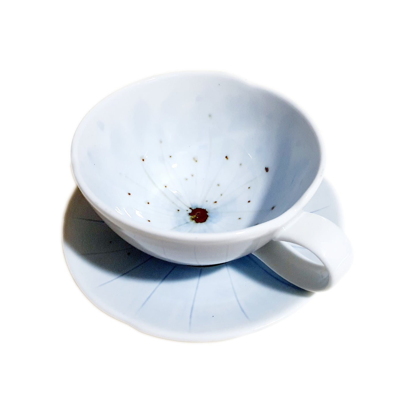 Flower Petal Cappuccino Cup & Saucer Set (Sky Blue)