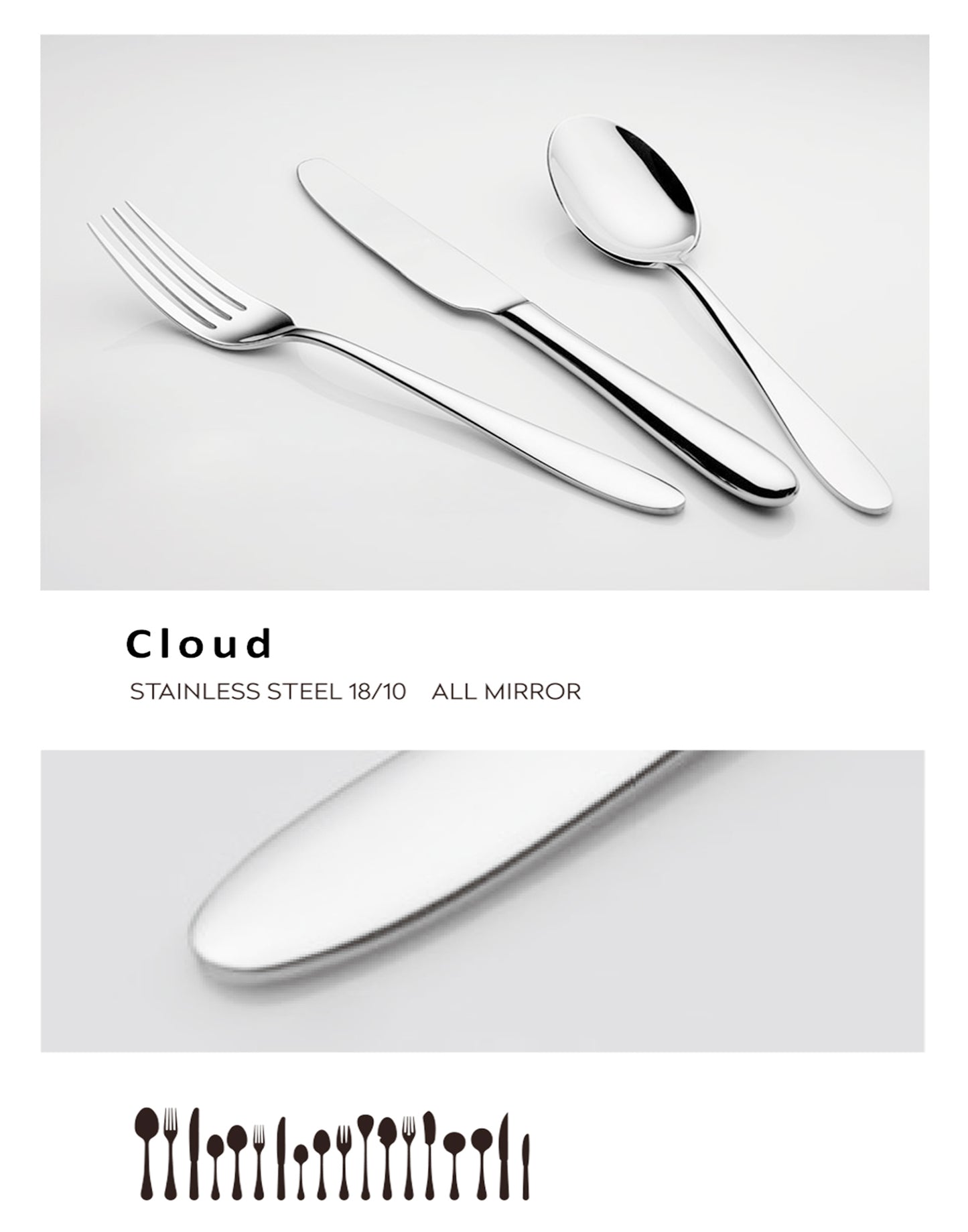 Cloud 16Pcs, 4-Person Cutlery Set