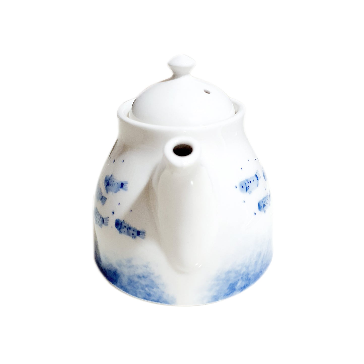 Bubble Fish Teapot & 4-Person Tea Cup with Saucer Set