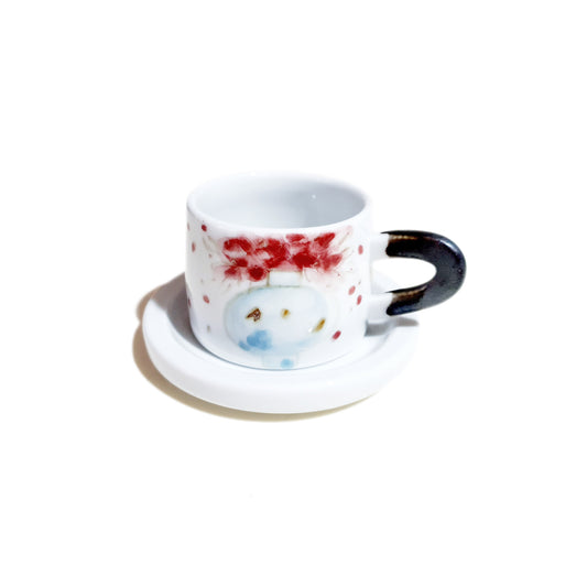 Flower Vase Espresso Cup & Saucer Set