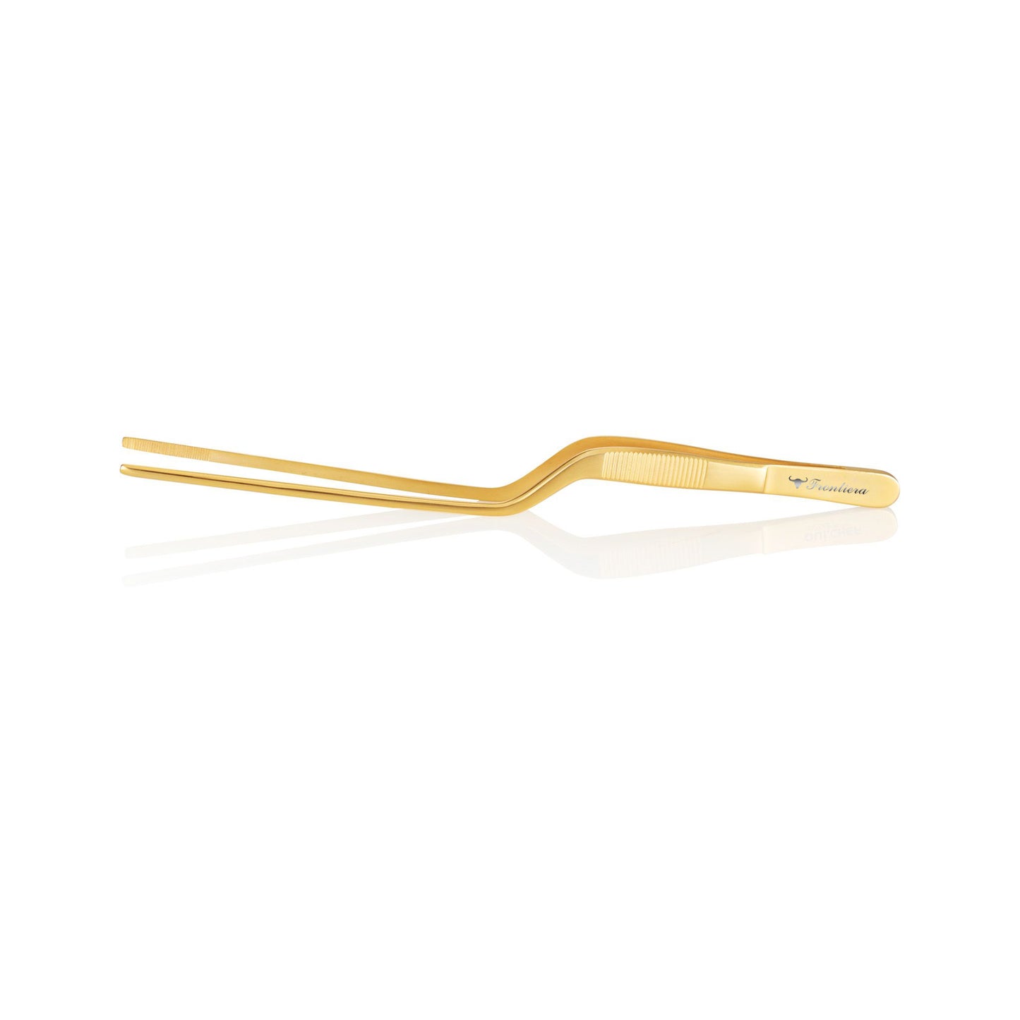 High Precision Offset Chef's Tweezers (20cm/7.87") Gold + Custome Engraving (Optional) [𝗦𝗢𝗟𝗗 𝗢𝗨𝗧]