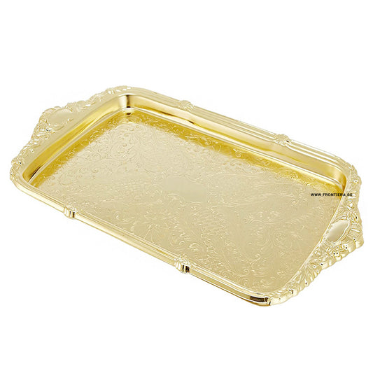 [England Silverware] Gold plated Large Oblong Tray Integral Handle 490mm