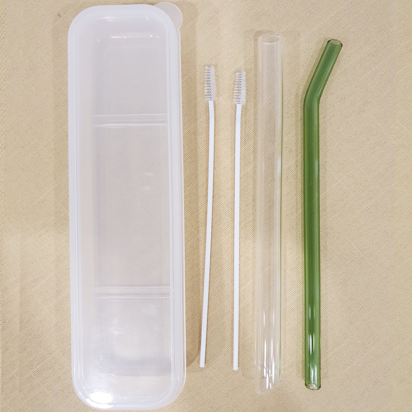 Eco Friendly Glass Straw Set (Green)