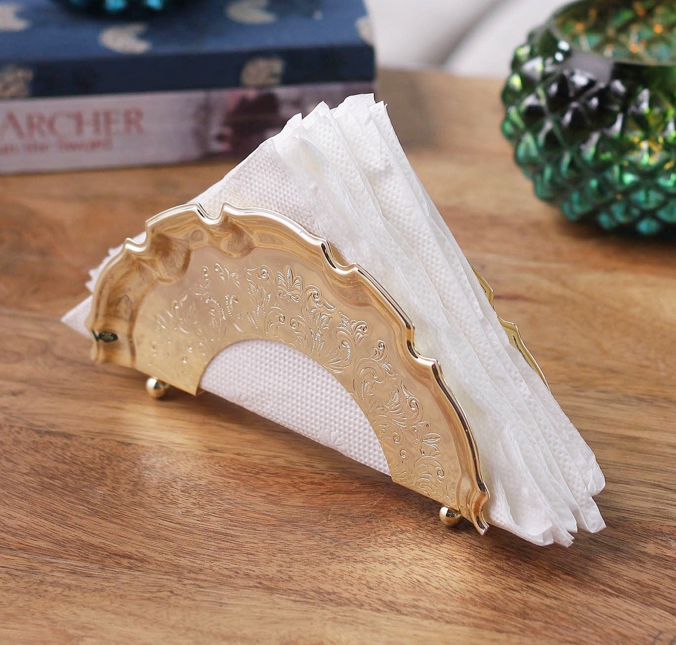 [England Silverware] Gold Plated Chippendale Serviette Napkin Holder