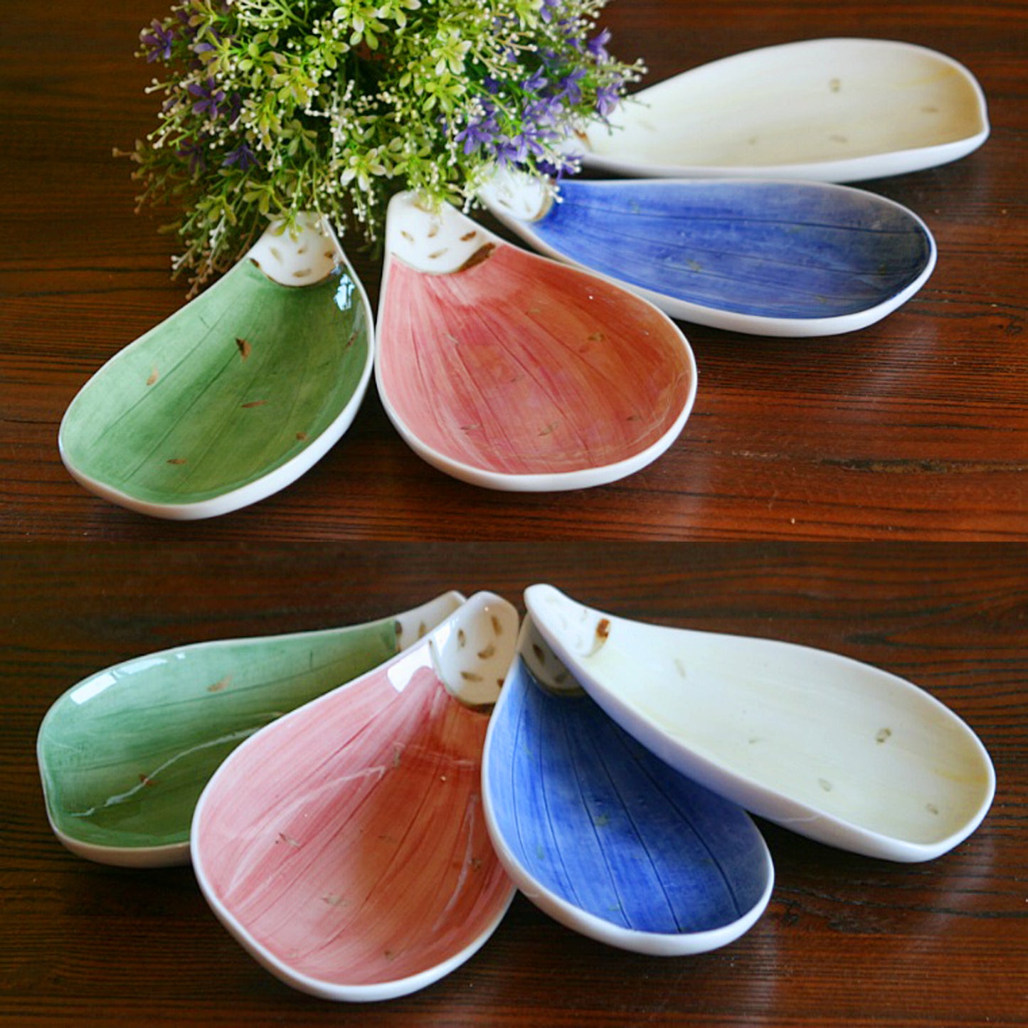 Flower Petal Appetizer Plate 185mm (Green)