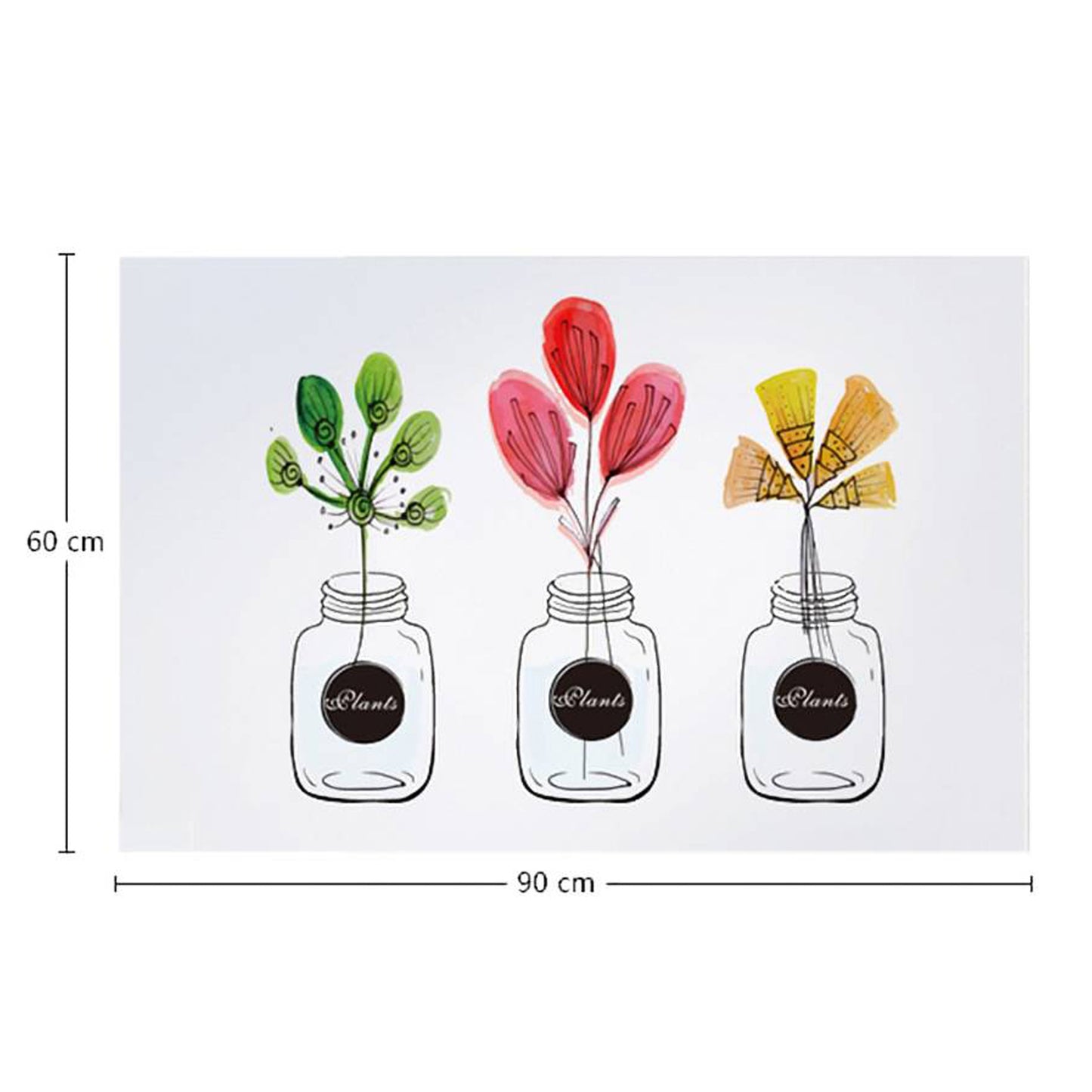 Kitchen Hood Anti Cooking Oil & Temperature Waterproof Sticker (Flower with vase)