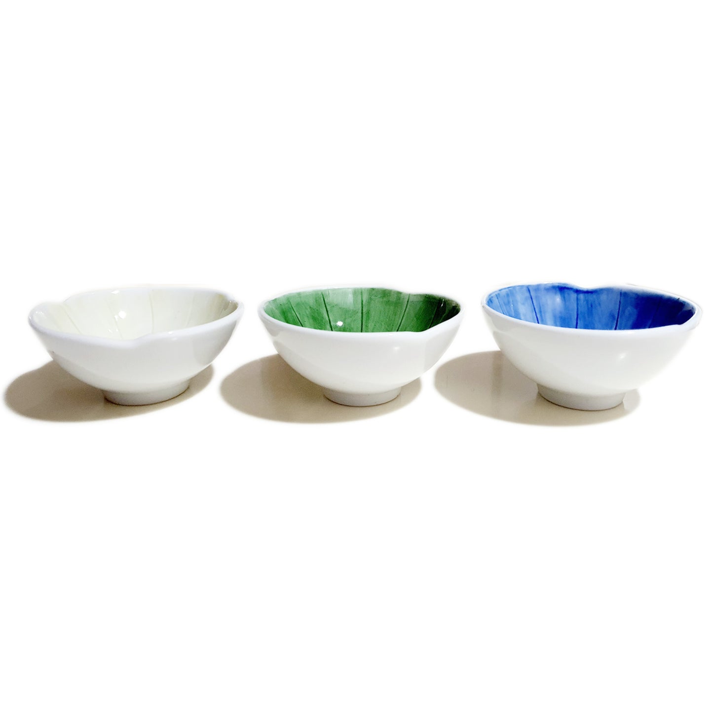 Flower Petal Blue Saucer 100mm (1pc/4pcs Set)