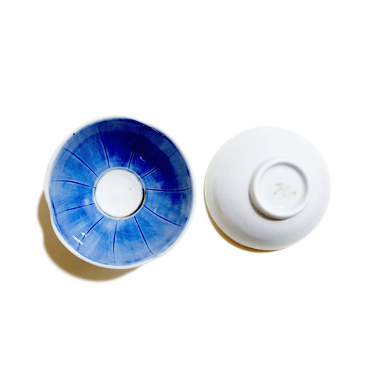 Flower Petal Blue Saucer 100mm (1pc/4pcs Set)