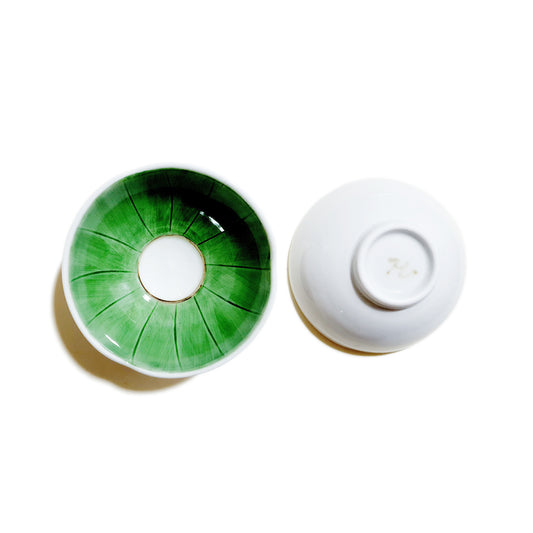 Flower Petal Green Saucer 100mm (1pc/4pcs Set)