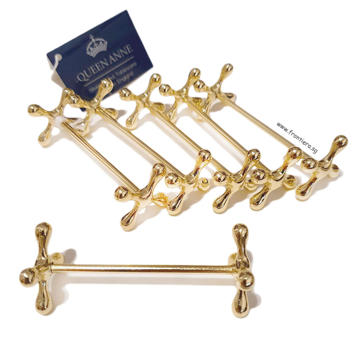[England Silverware] Gold Plated Knife / Chopstick Rest [Set of 6]