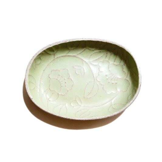 Refreshing Oval Plate 160mm (Pastel Green Color)