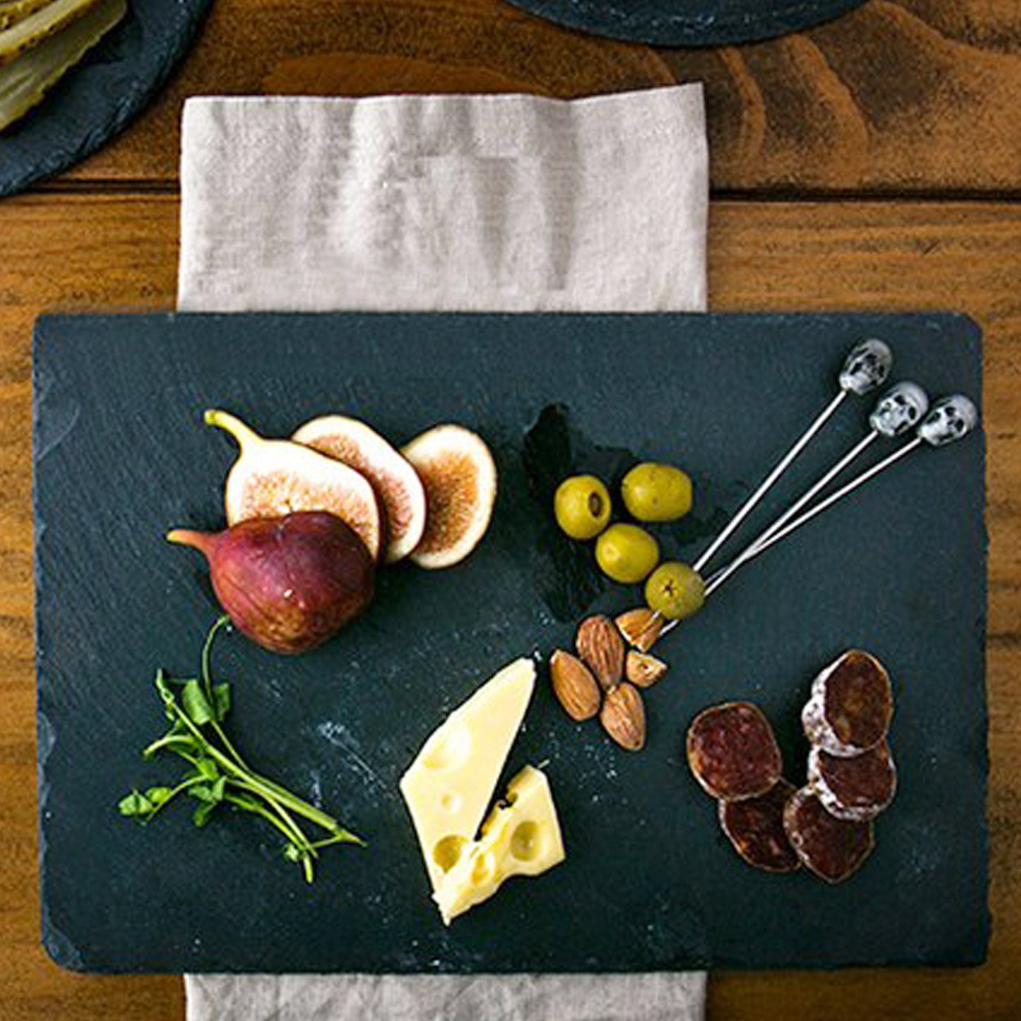 Natural Black Slate Tray with Chalk (Set) 30cm x 20cm