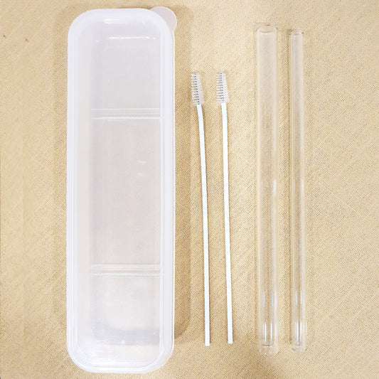 Eco Friendly Straight Glass Straw Set