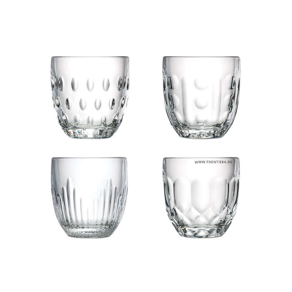 Troquet Assorted Design Tumbler Glass 4Pcs Set