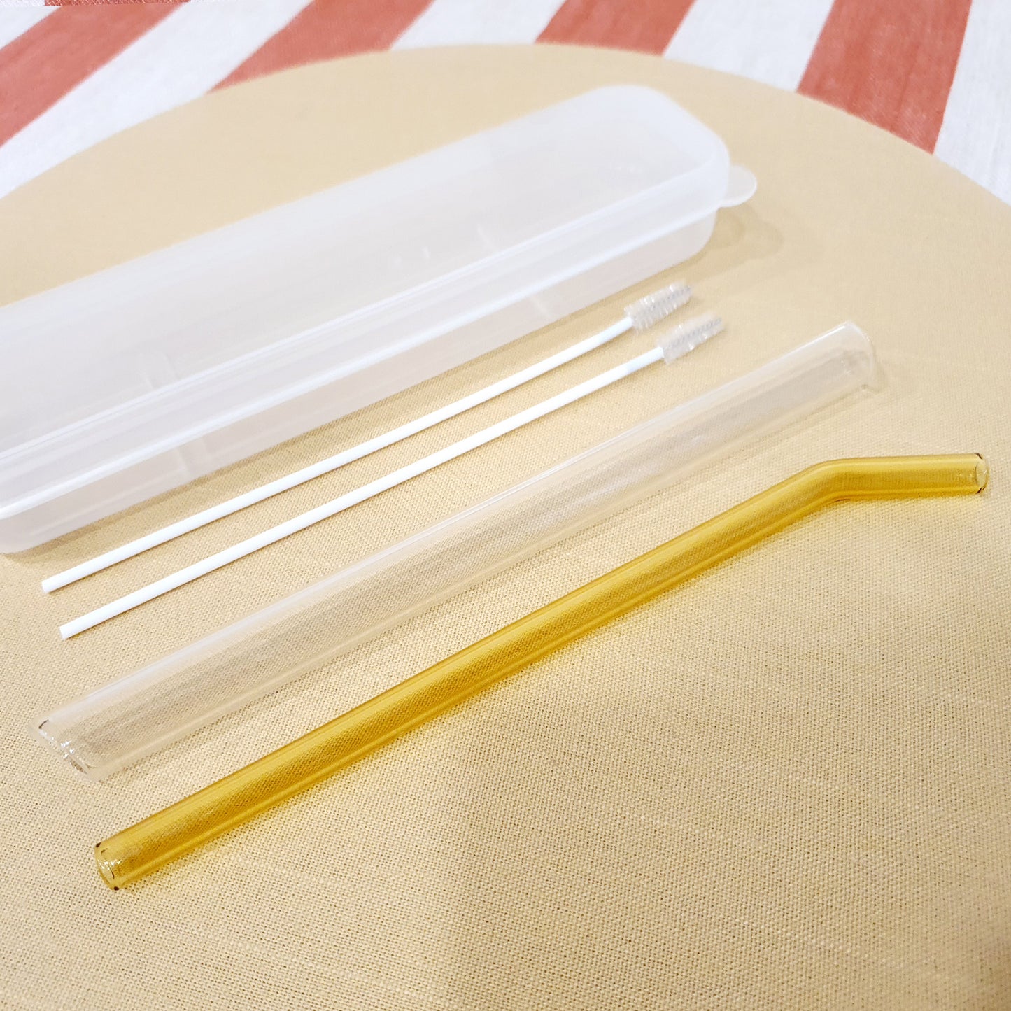 Eco Friendly Glass Straw Set (Yellow)